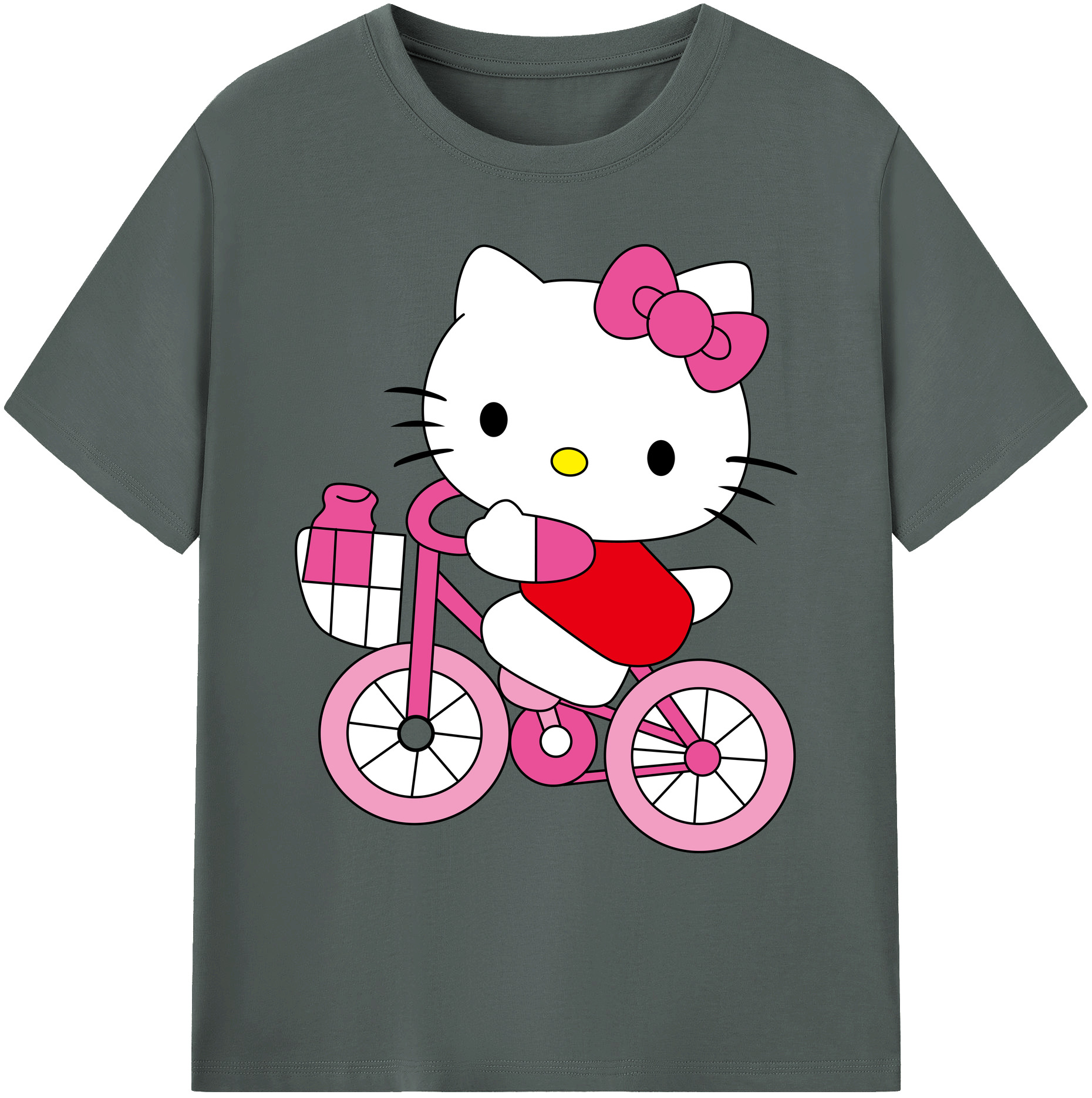 （画像用） Hello Kitty ハローキティ 綿100％ メンズ半袖Tシャツ｜肌触りやわらか＆通気性